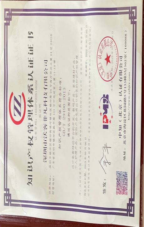 Intellectual property management system certification